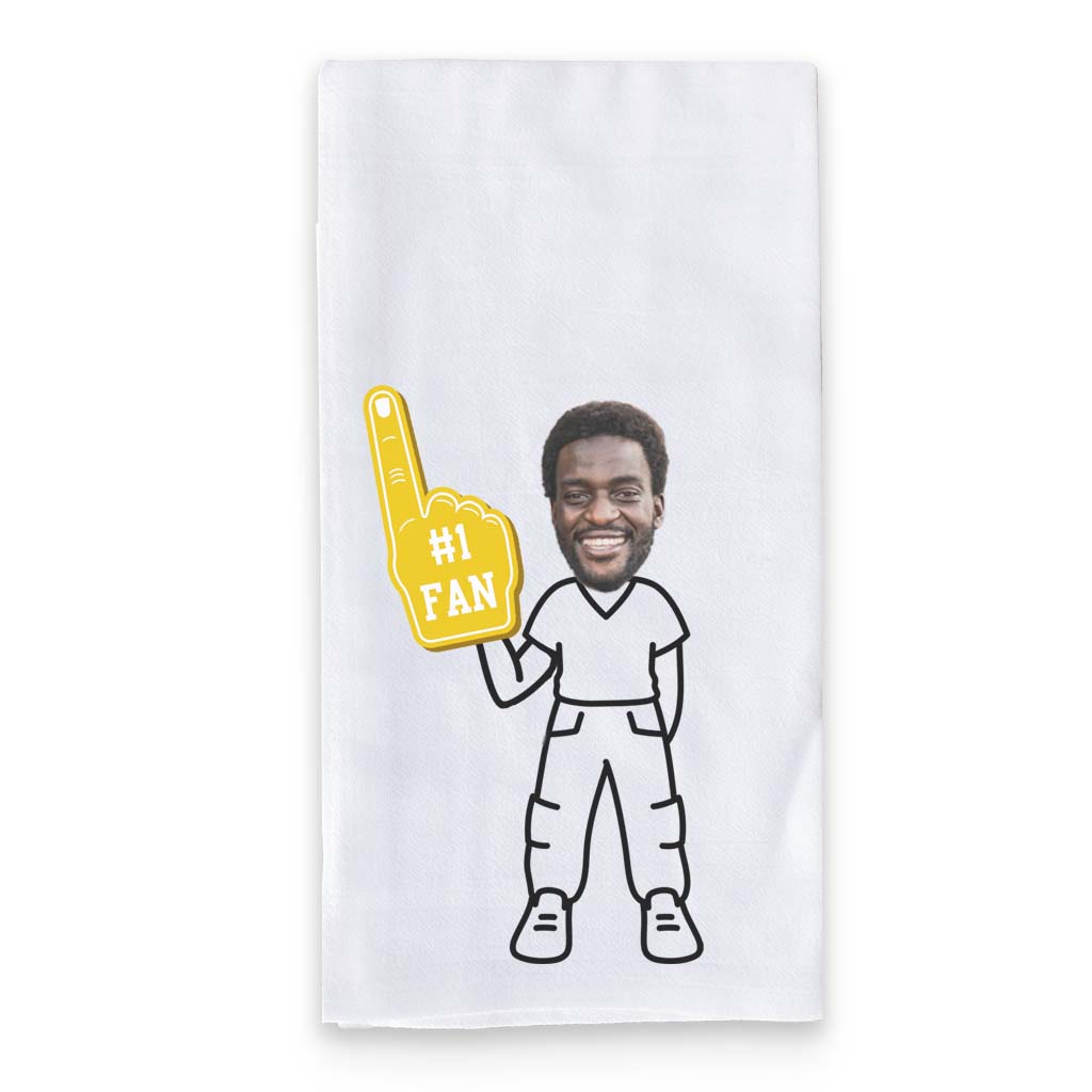 #1 Fan Custom Photo Faces Tailgate Kitchen Towel for Him