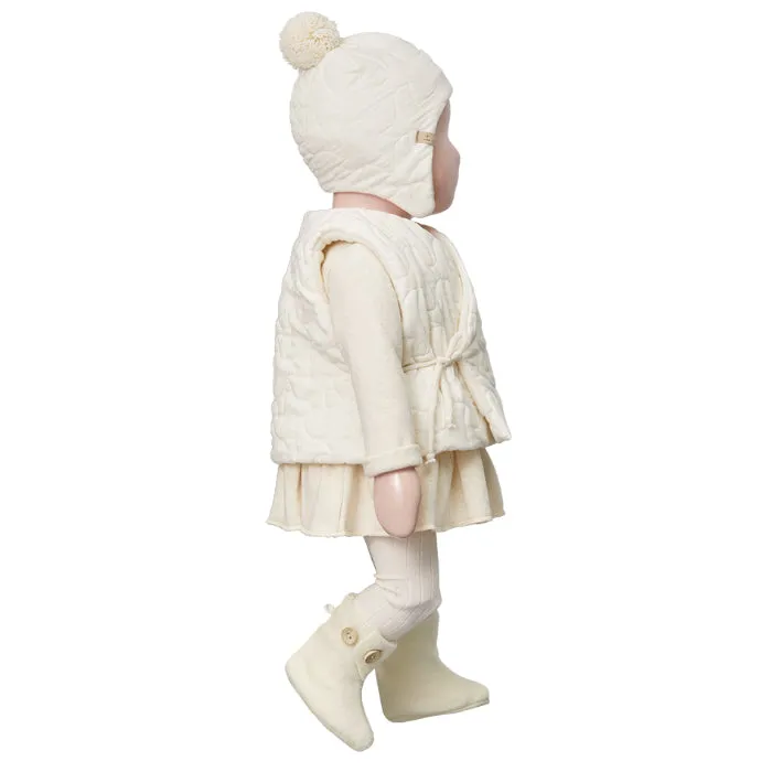 1+ In The Family Baby Belinda Quilted Hat Ecru Cream