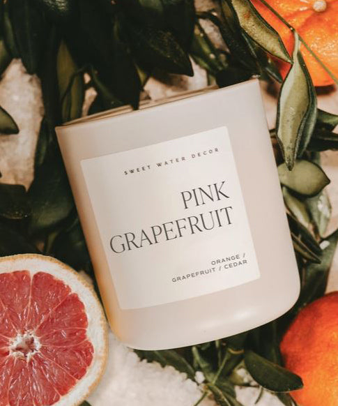 15oz Matte Jar Soy Candle - Pink Grapefruit