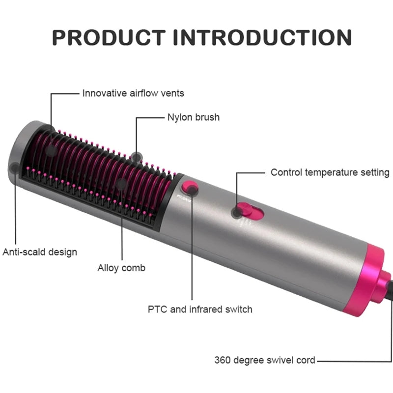 3-in-1 Hot Air Hair Dryer Brush & Styler