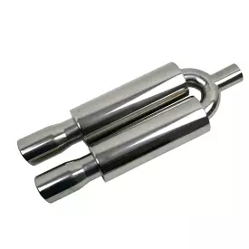 3 Inch Diameter Long Stainless Steel Twin Exit Exhaust Tip Silencer