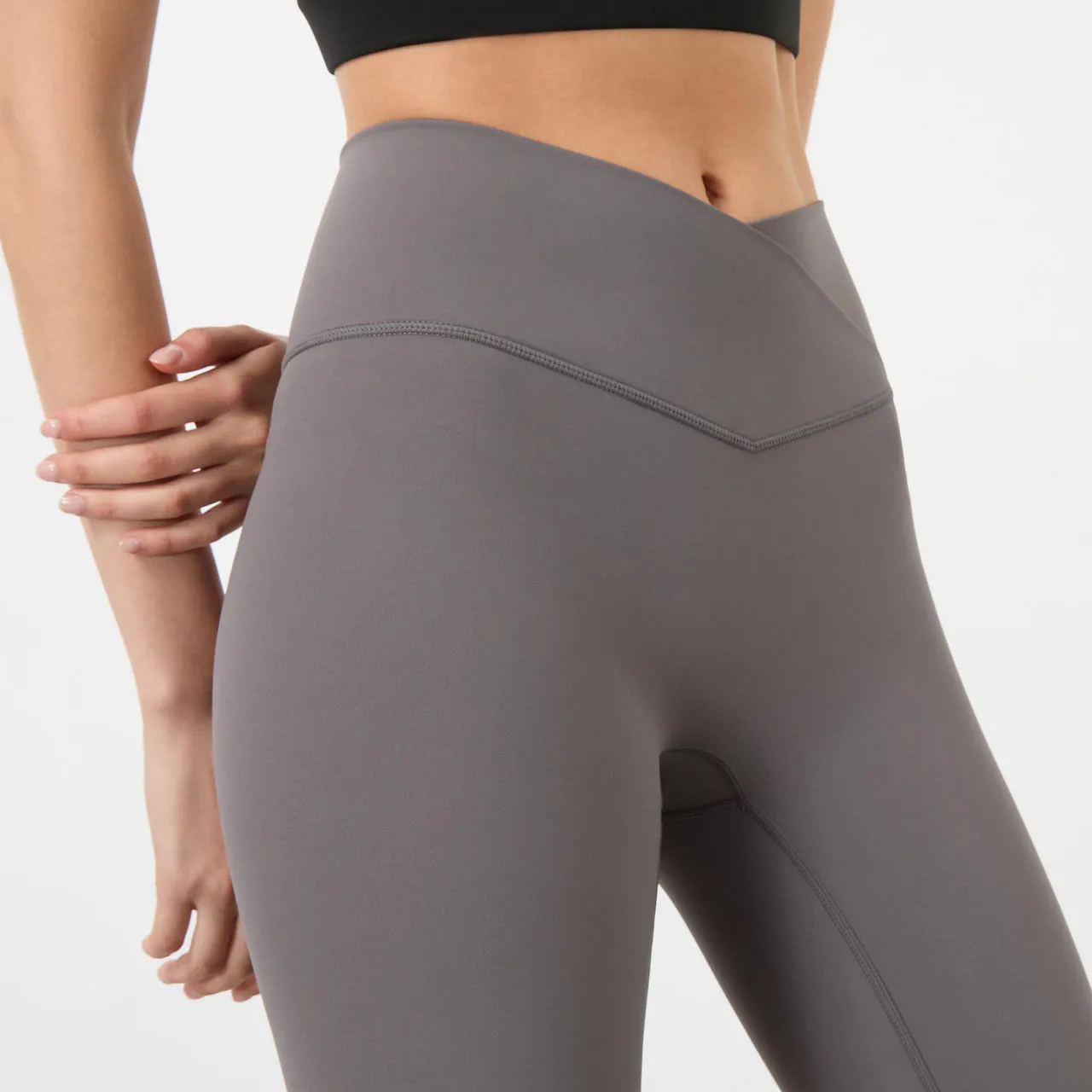 ADANOLA Ultimate Wrap Over Leggings - Dark Grey