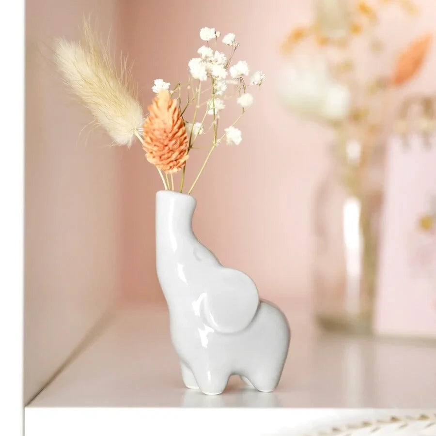 Adorable Tiny cream coloured elephant vase