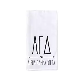 Alpha Gamma Delta Sorority Kitchen Towel with Boho Design