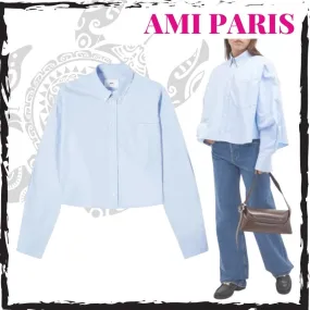 AMI PARIS  |Casual Style Long Sleeves Plain Cotton Office Style