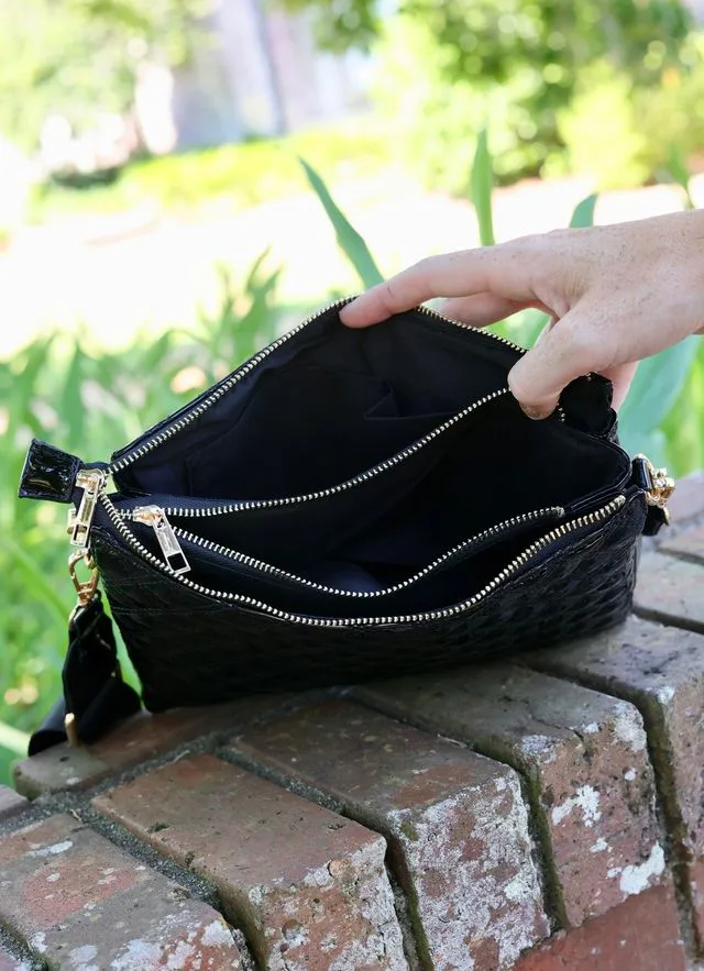 Ariana Crossbody Black Patent SQ