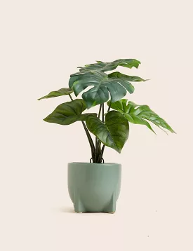 Artificial Monstera Plant in Ceramic Pot