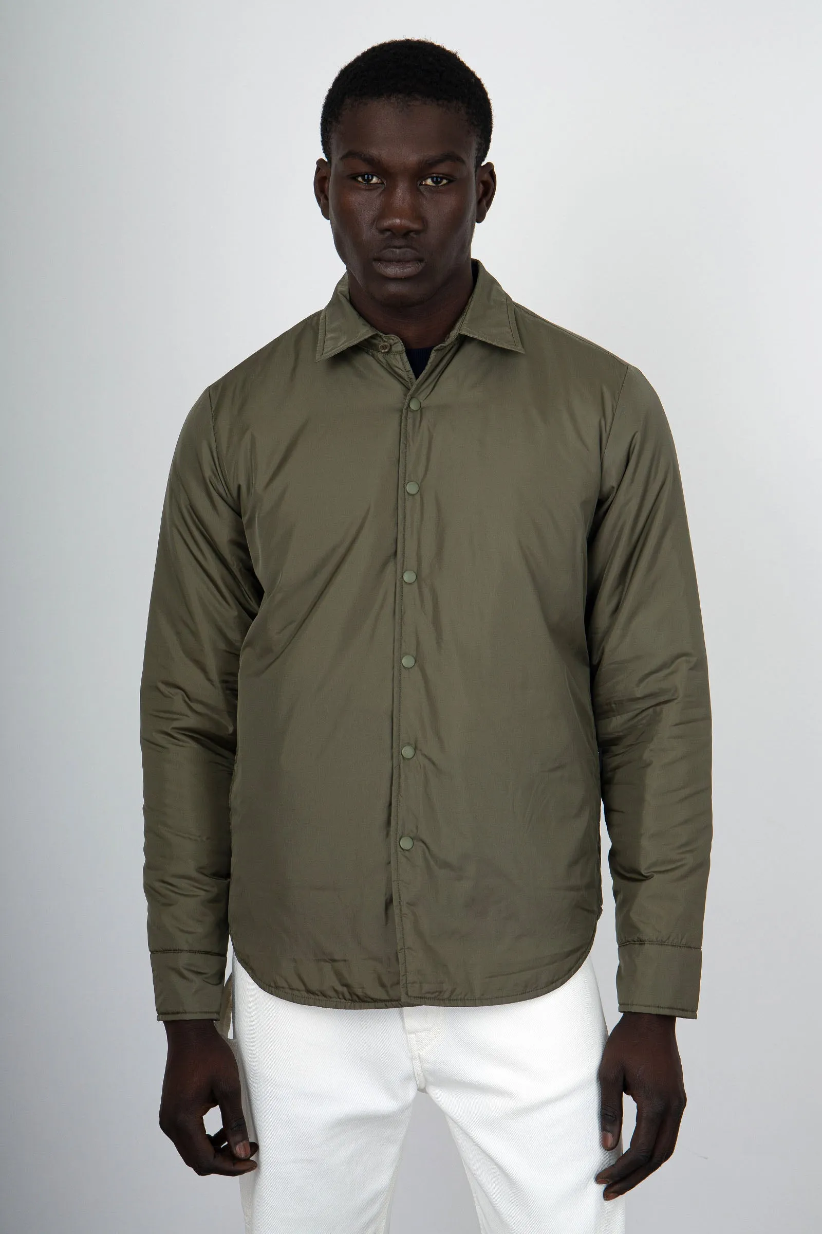 Aspesi Camicia Re-Shirt Nylon Verde Militare