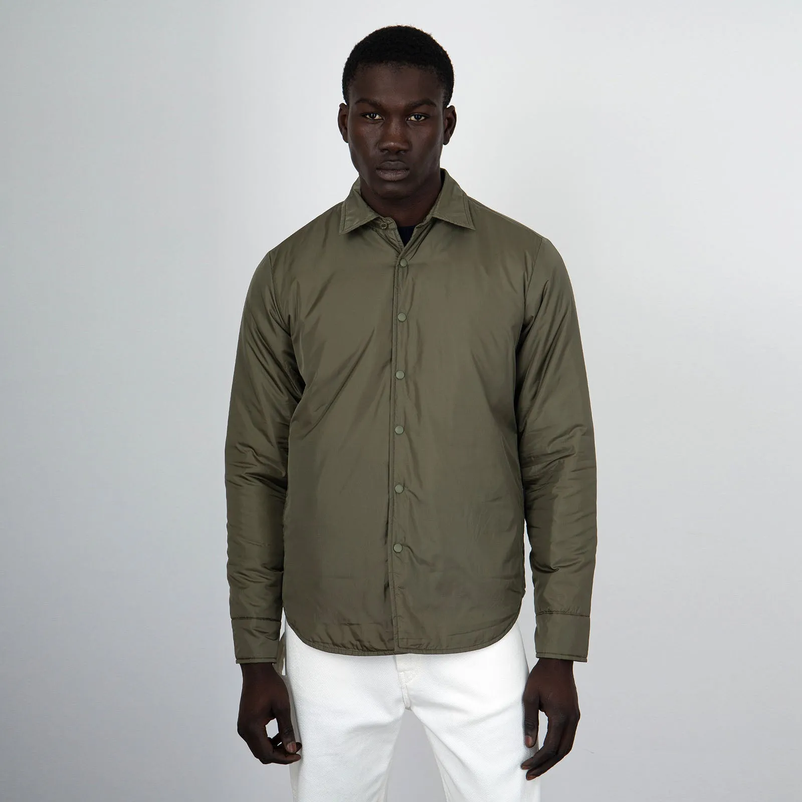 Aspesi Camicia Re-Shirt Nylon Verde Militare