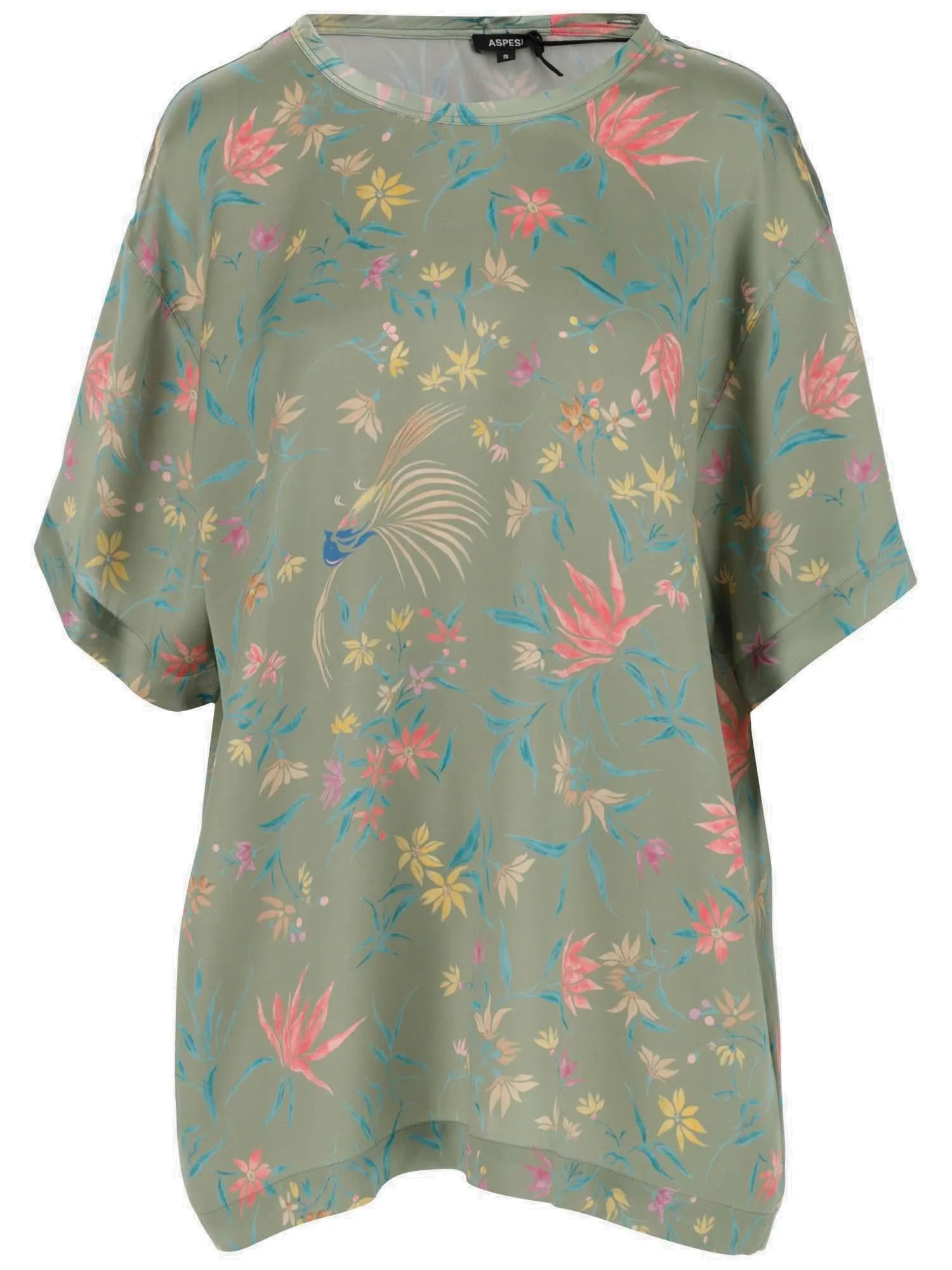 Aspesi Floral Printed Satin Blouse