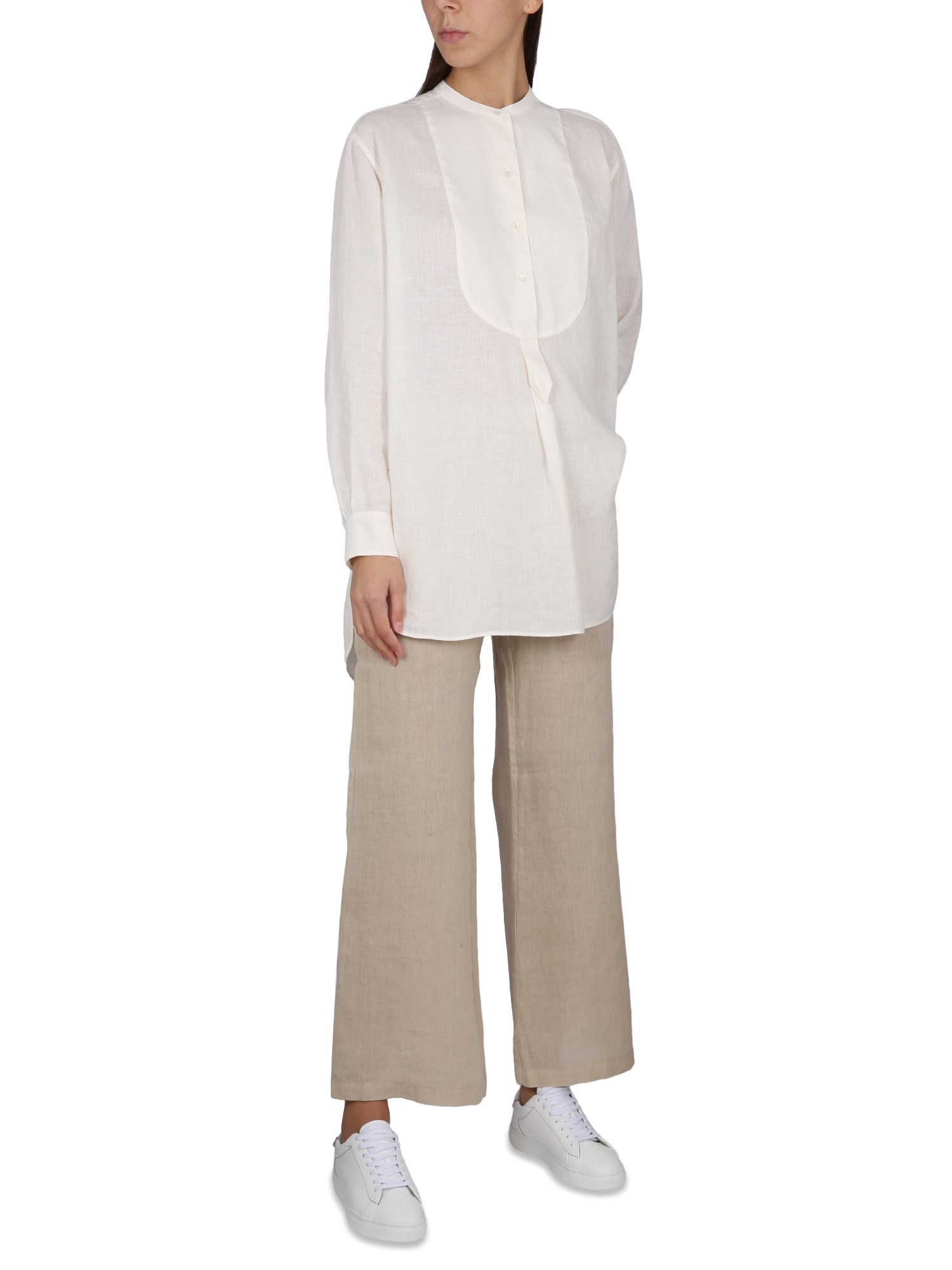 ASPESI    LINEN TWILL TUNIC SHIRT