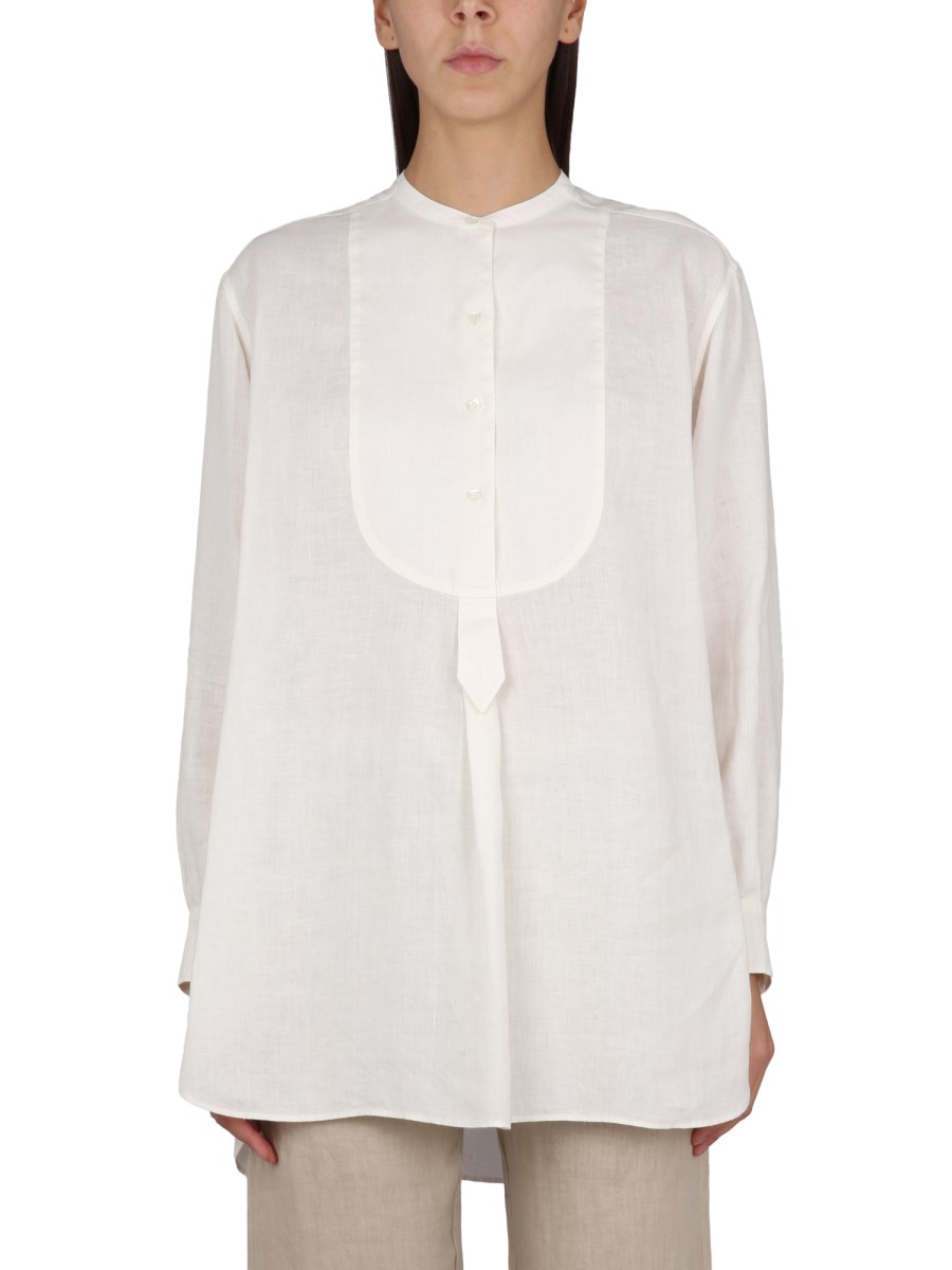 ASPESI    LINEN TWILL TUNIC SHIRT