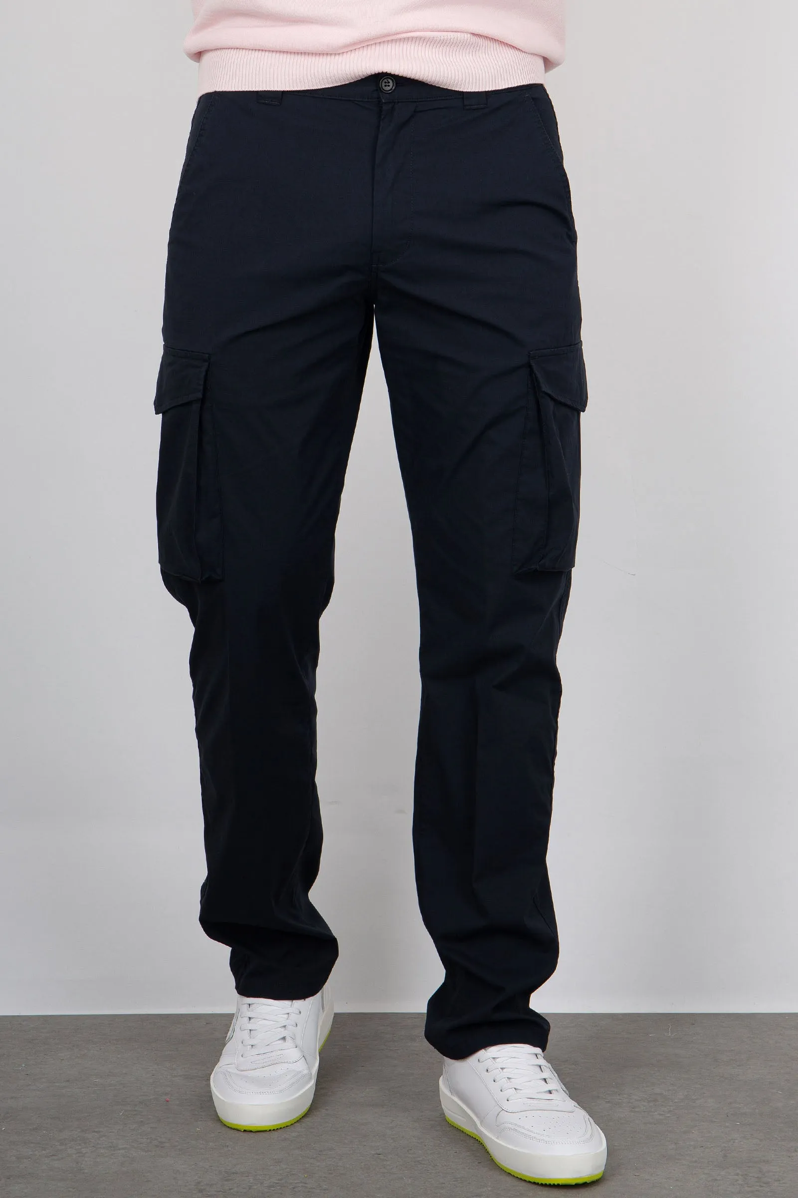 Aspesi Pantalone Cargo Fieldpant Cotone/Nylon Blu Navy