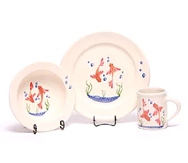 Baby Dish Set Goldfish USA Made by Emerson Creek Pottery Children-2824