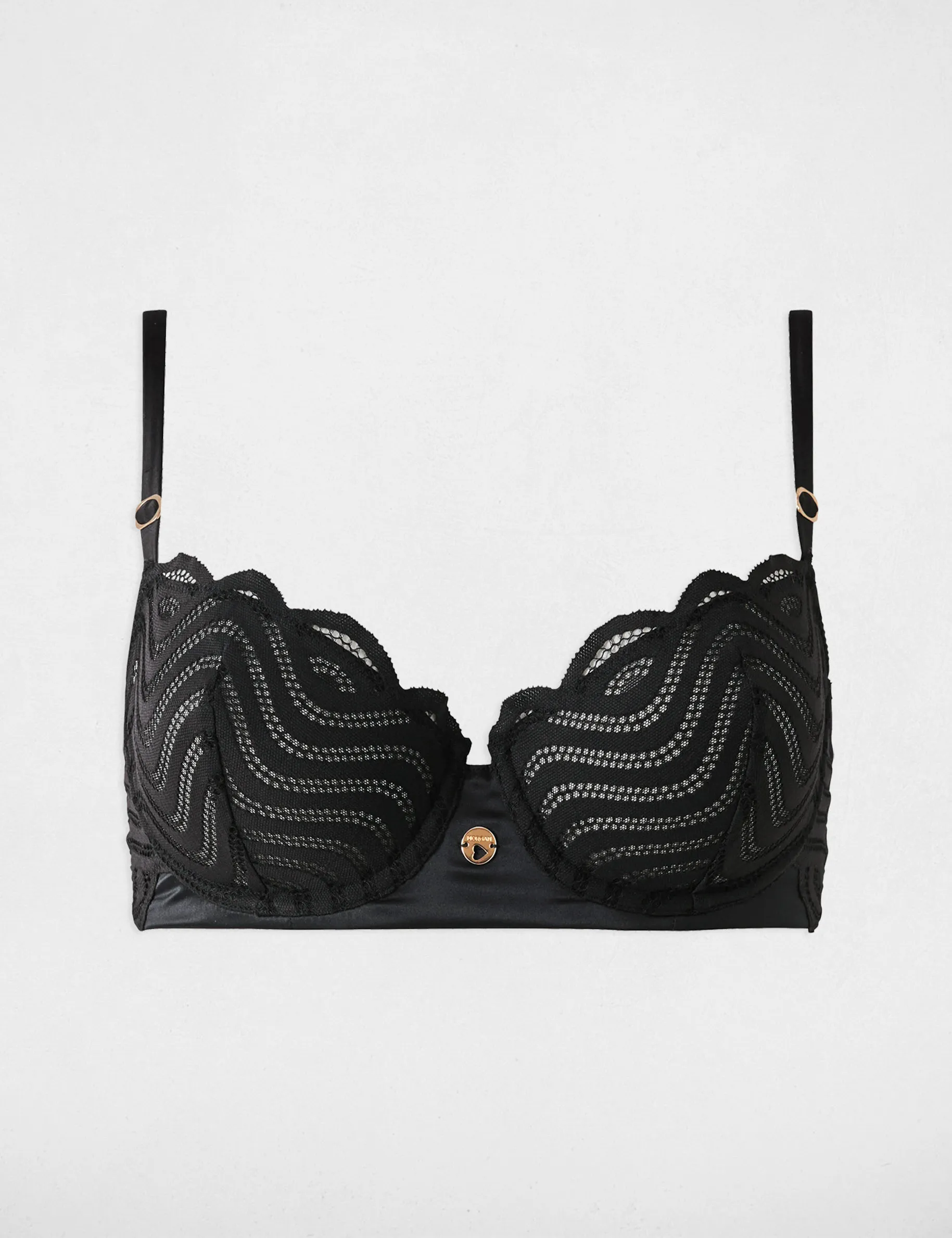 Balconette bra black ladies'