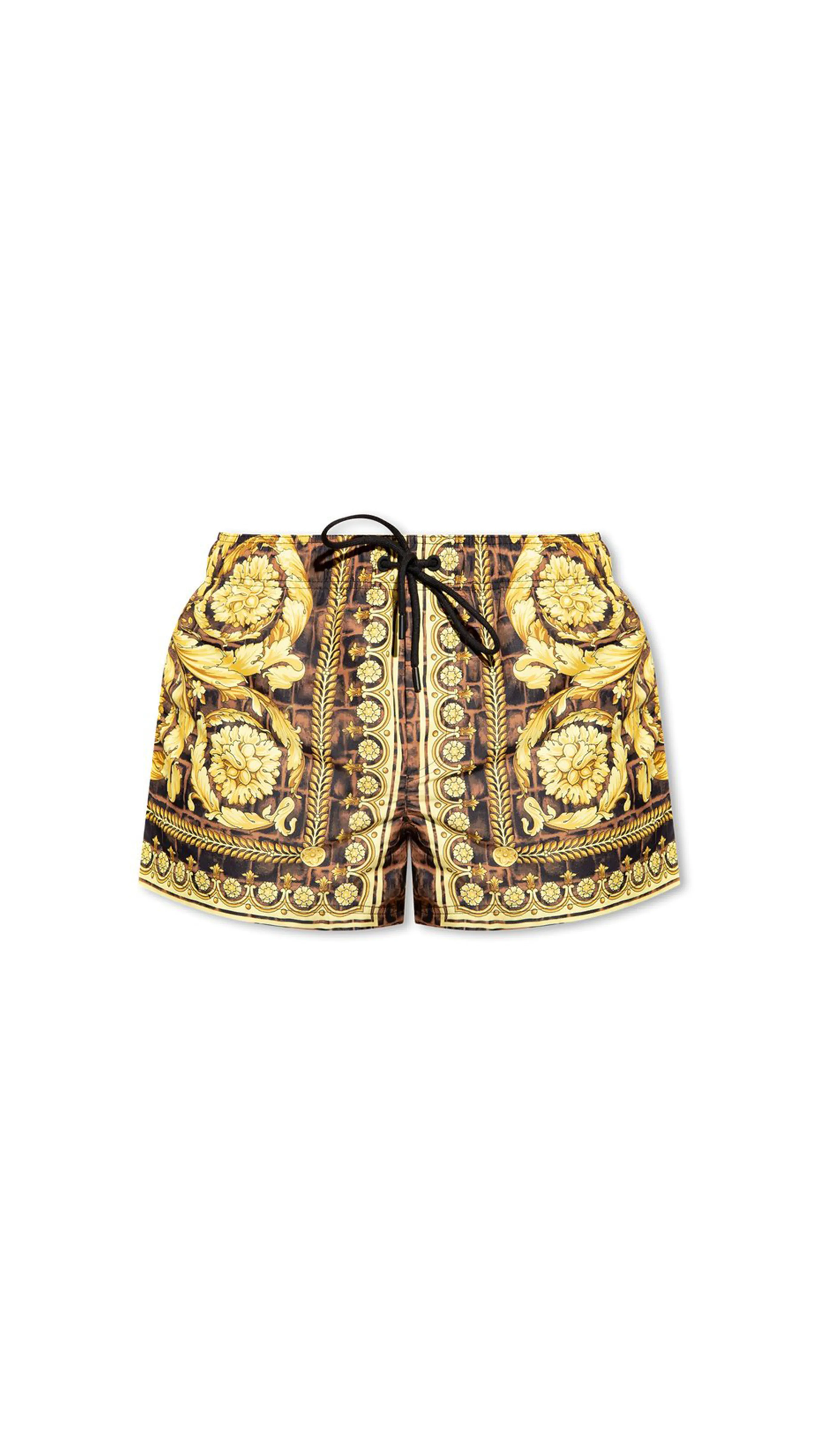 Baroque Swim Shorts - Black/Gold