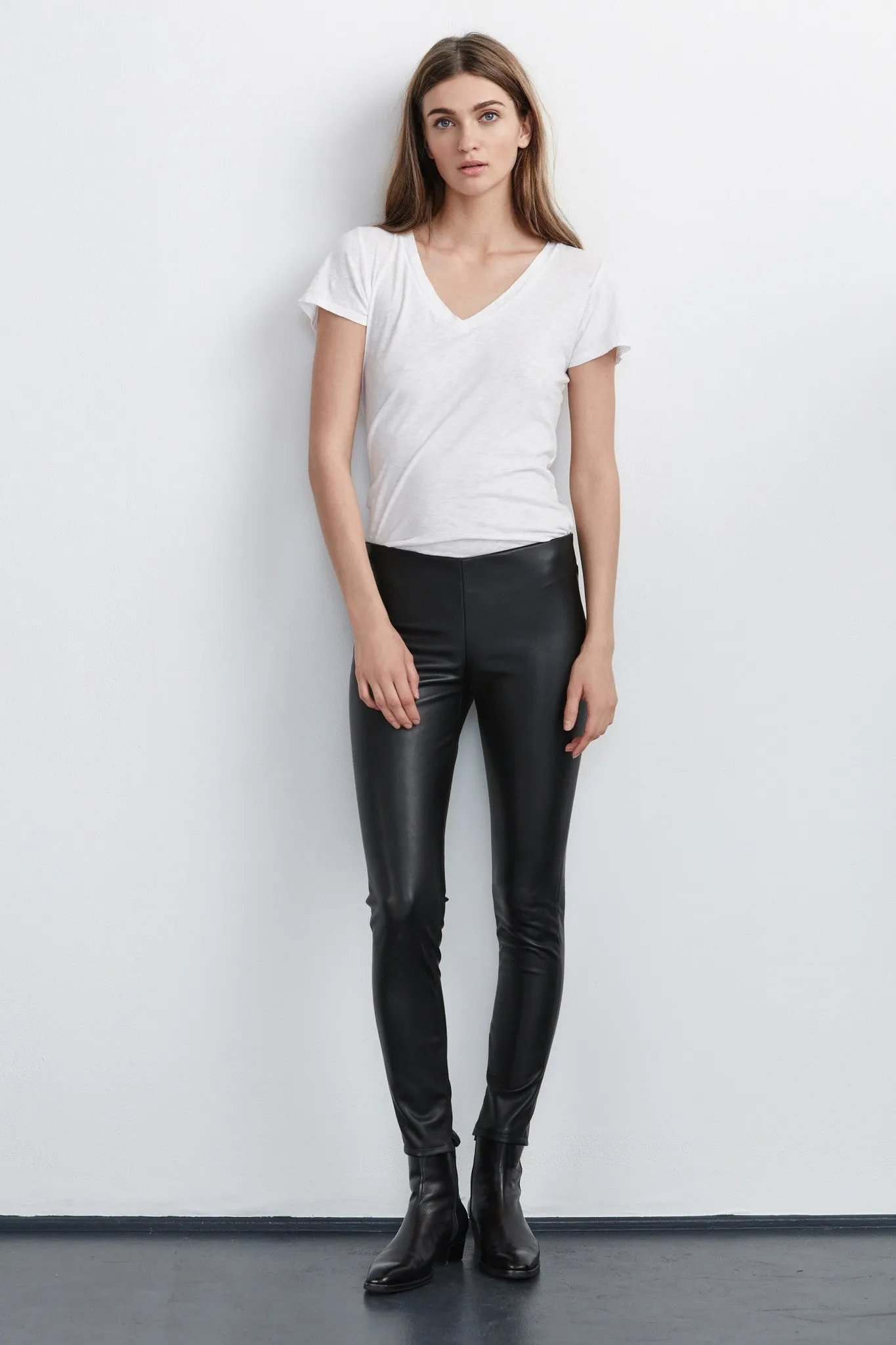 BERDINE FAUX LEATHER LEGGINGS IN BLACK