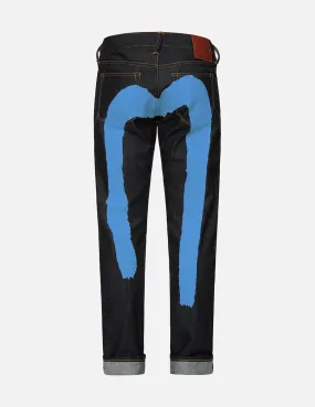 Blue Brushstroke Daicock Slim Cropped-fit  Jeans