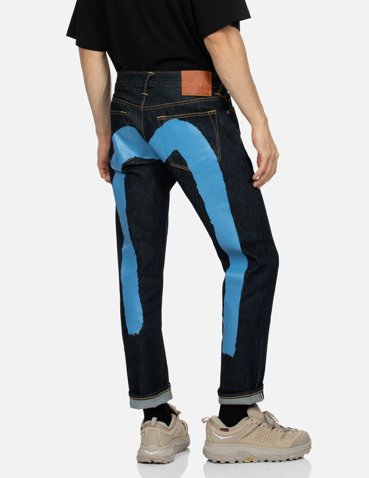 Blue Brushstroke Daicock Slim Cropped-fit  Jeans