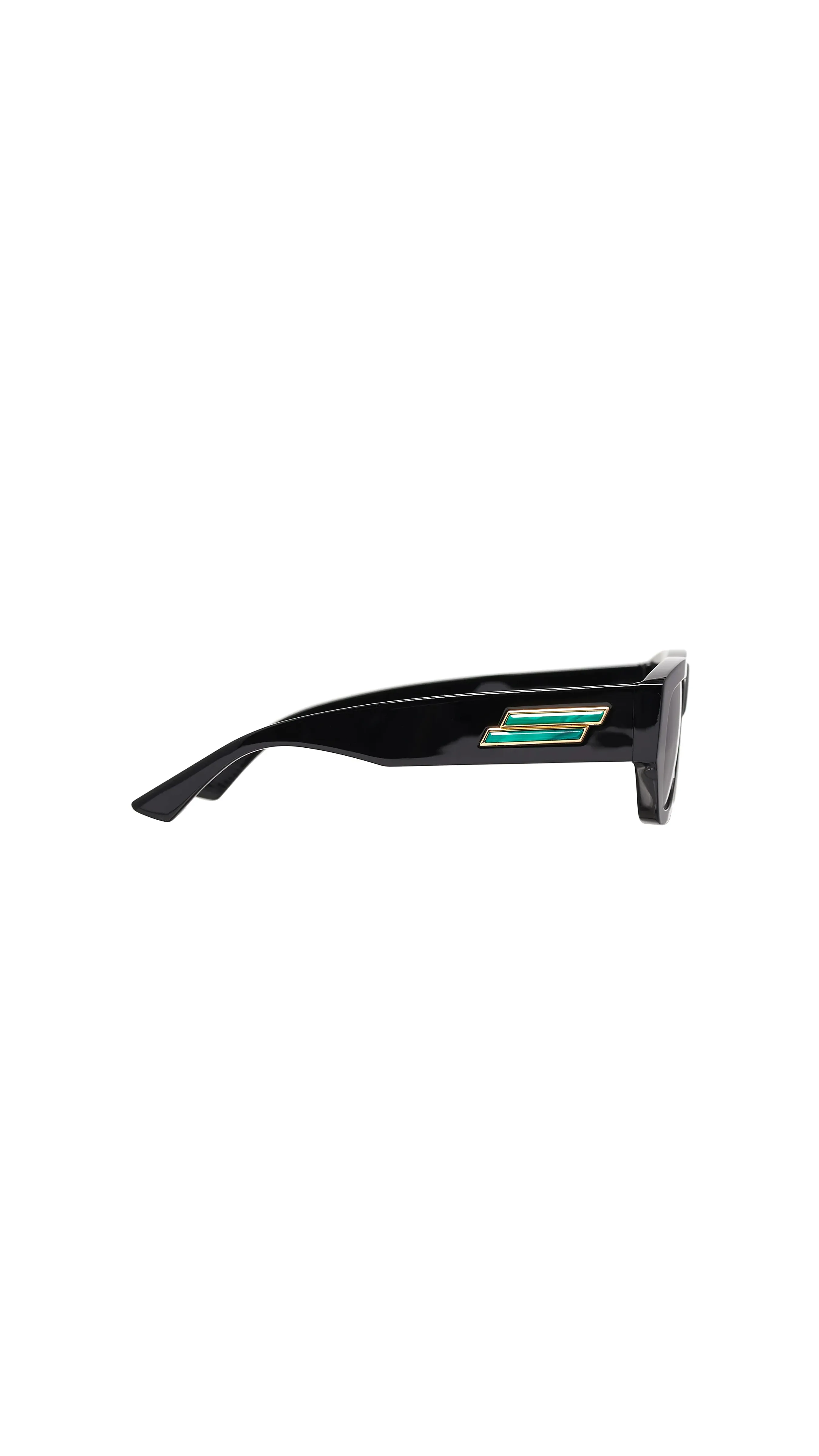 Bolt Recycled Acetate Rectangular Sunglasses - Black