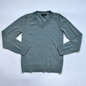 Bonpoint Duck Egg Blue Wool V-Neck Jumper: 10 Years