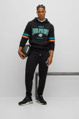 BOSS x NFL cotton-terry tracksuit bottoms with collaborative branding