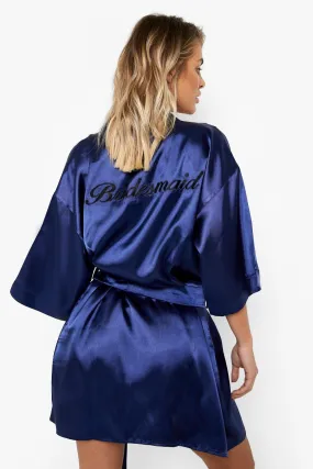 Bridesmaid Satin Embroidered Robe