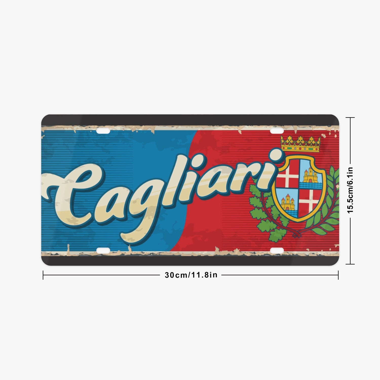 Cagliari License Plate Italian Style