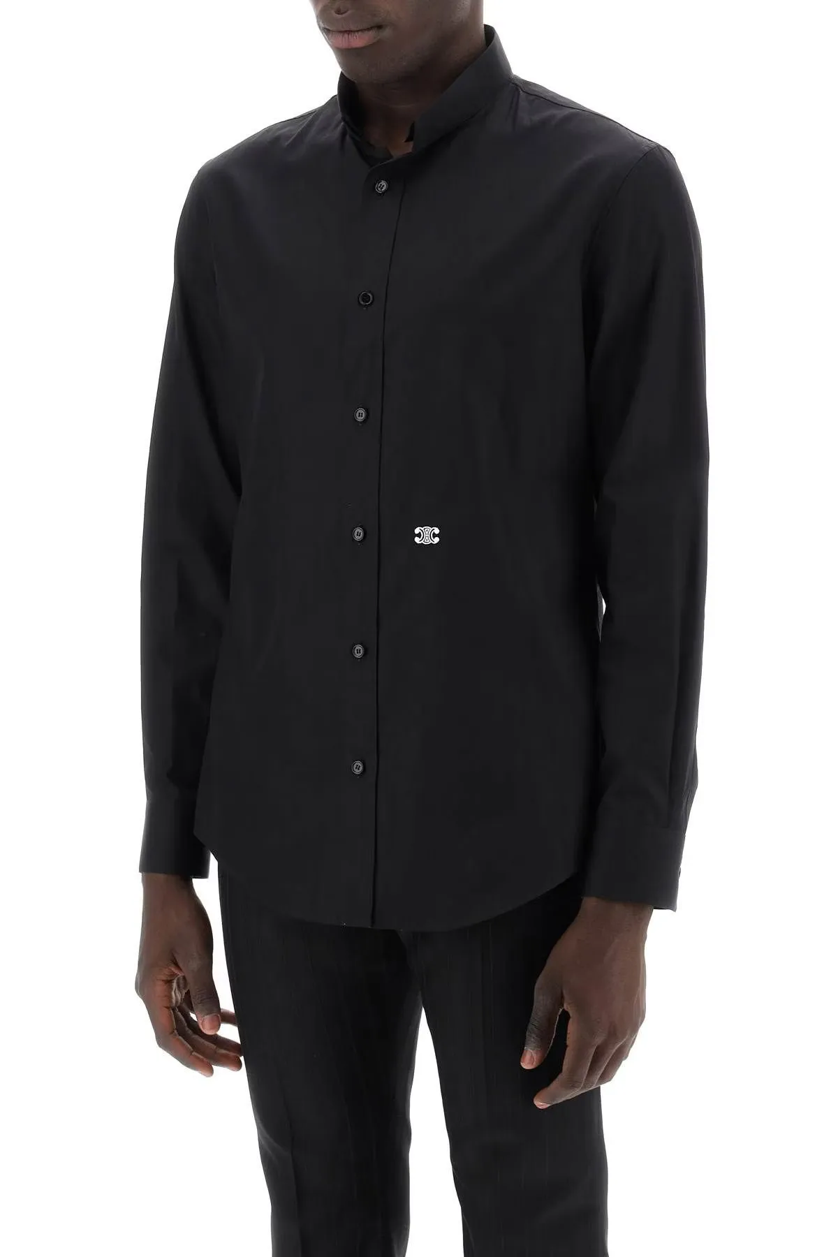 CELINE  |Street Style Long Sleeves Plain Cotton Logo Luxury Shirts