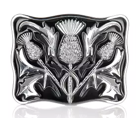 Chrome Black Enamel Thistle Buckle