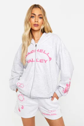 Coachella Valley Multi Print Zip Through Hooded Tracksuit