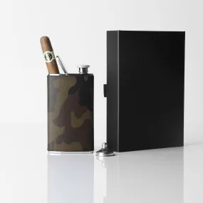 Combination Flask, 4 Oz, Camouflage Leather