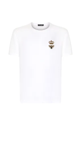 Cotton T-shirt With Embroidery - White