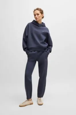 Cuffed tracksuit bottoms in melange cotton