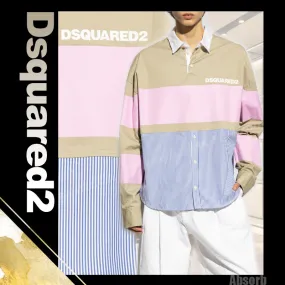 D SQUARED2  |Street Style Long Sleeves Cotton Oversized Luxury Shirts