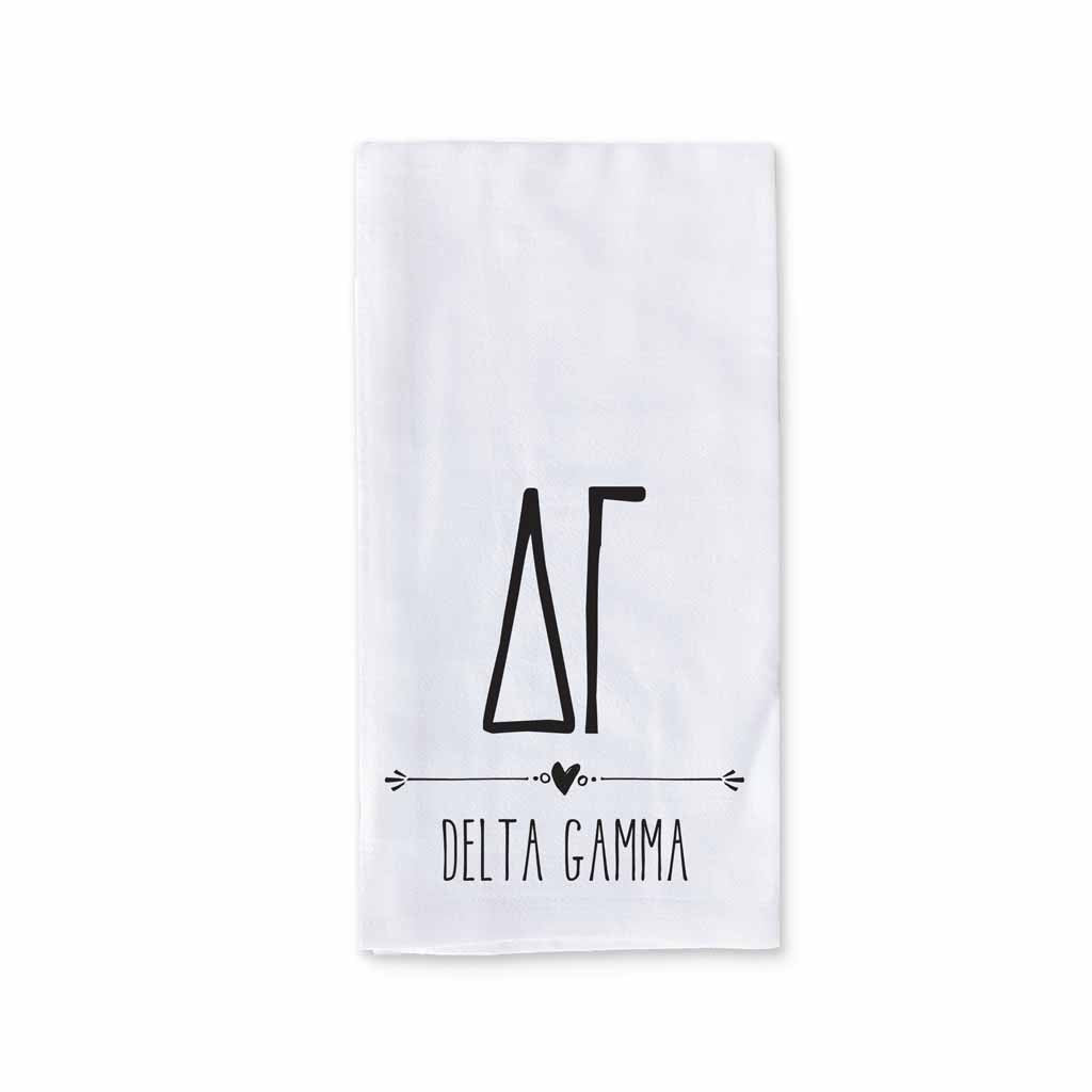 Delta Gamma Sorority Kitchen Towel with Boho Design