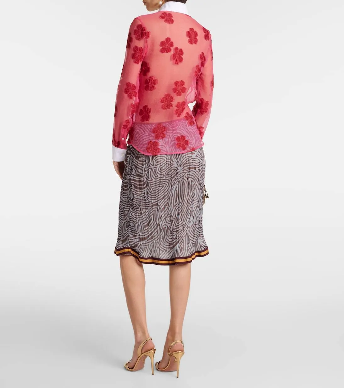 Dries Van Noten  |Flower Patterns Long Sleeves Cotton Party Style