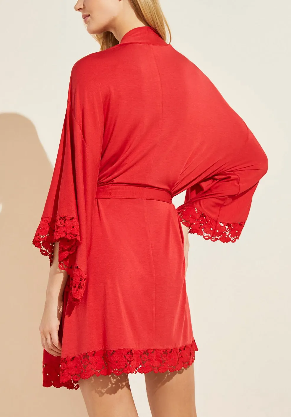 Eberjey NAYA Kimono Robe in Haute Red 