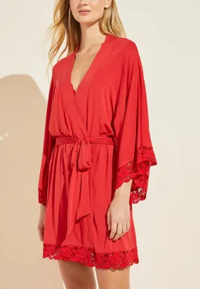 Eberjey NAYA Kimono Robe in Haute Red 