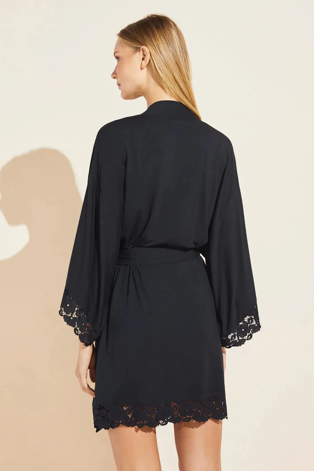 Eberjey NAYA Mademoiselle Kimono Robe in Black 