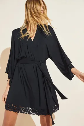 Eberjey NAYA Mademoiselle Kimono Robe in Black 