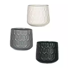 Embossed Mini Pot Set Of 3