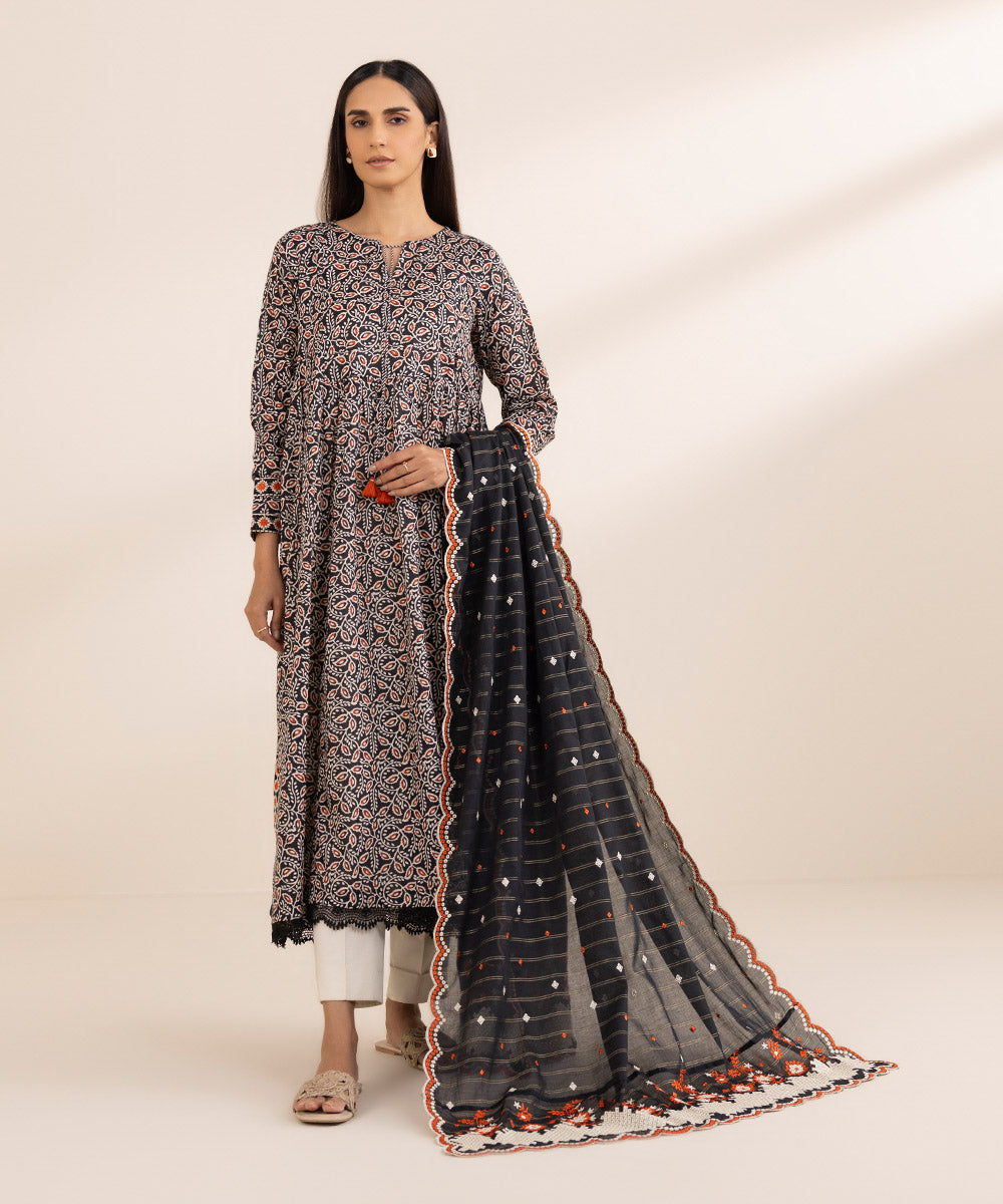 Embroidered Zari Voile Dupatta