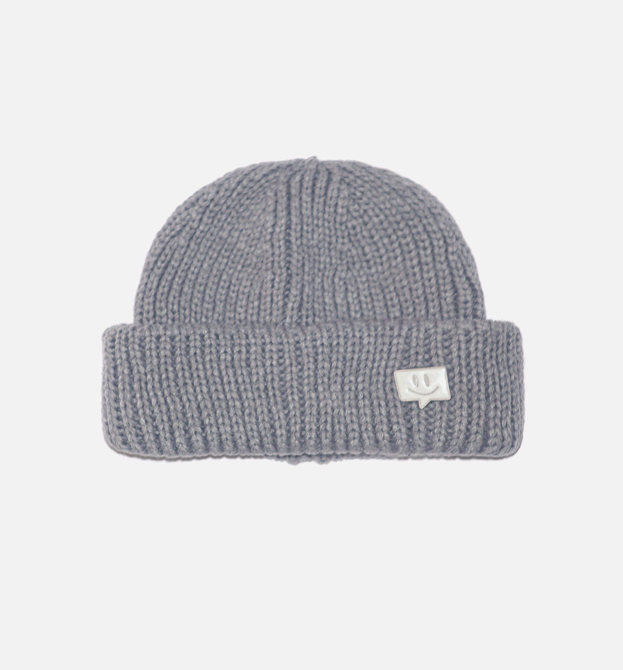 Enamel Pin Beanie Grey Mens Hat - Grey