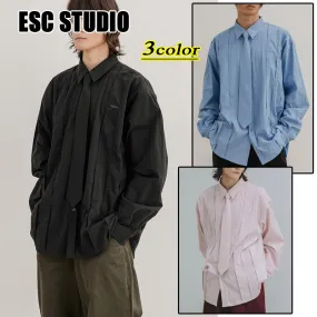 ESC STUDIO  |●ESC STUDIO● peach washing pintuck tie shirt (3color)