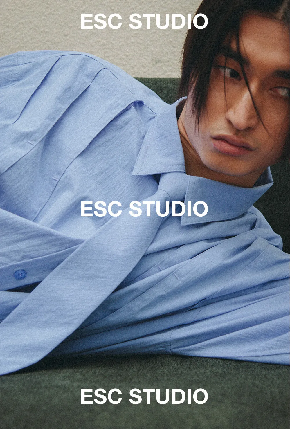 ESC STUDIO  |●ESC STUDIO● peach washing pintuck tie shirt (3color)