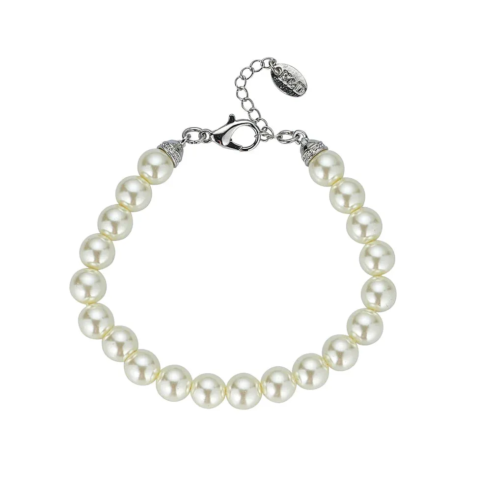 Faux Pearl Single Strand Bracelet- Knight & Day Jewellery