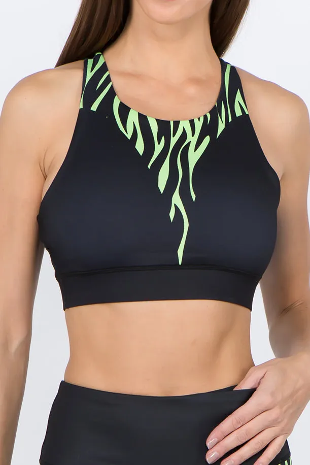 Find Your Wild Zebra Print Workout Sports Bra