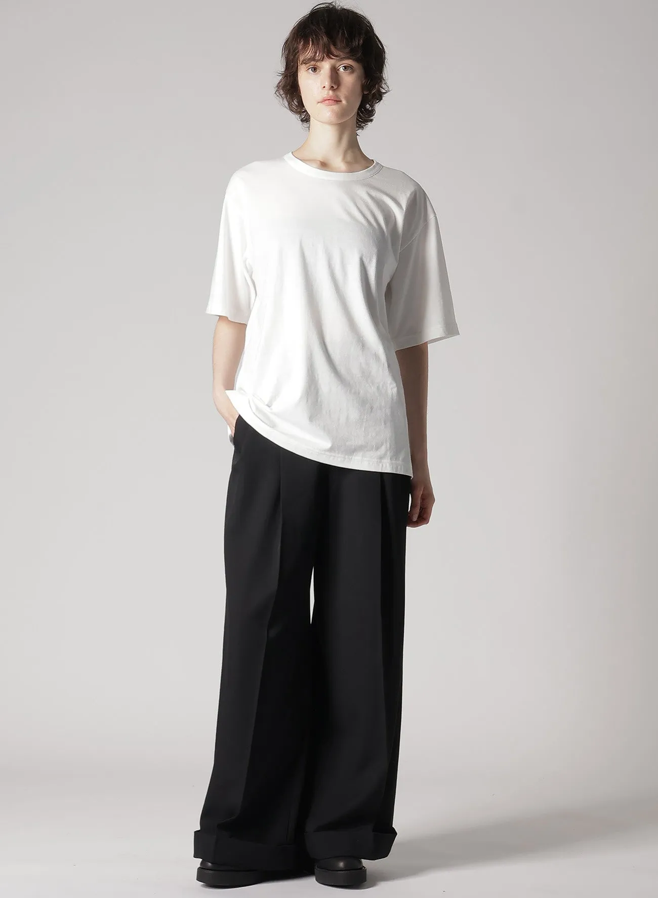 GABARDINE R-55W BAGGY PANTS