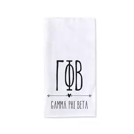 Gamma Phi Beta Sorority Kitchen Towel with Boho Design